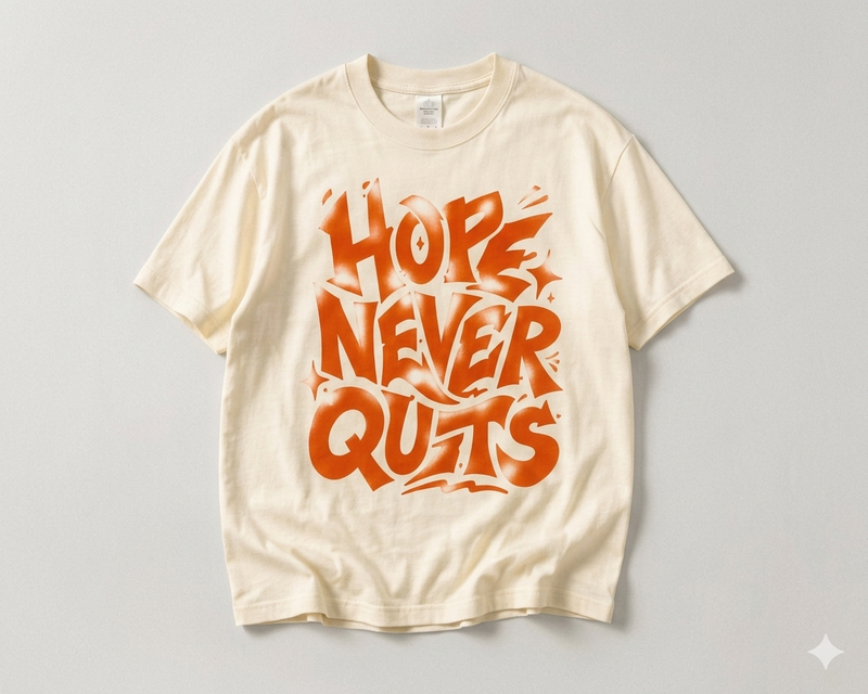 Hope Never Quits Oversized T-Shirt | Premium Cotton Graphic Tee