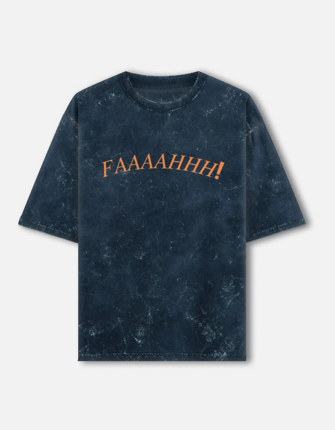 "FAAAAHHH!" Cyber-Goth Butterfly Acid Wash Oversized T-Shirt – Premium Vintage Distressed Streetwear
